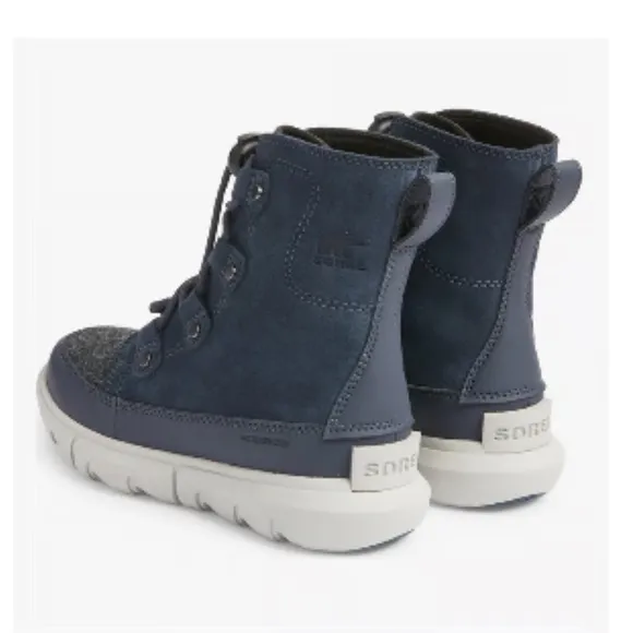 Sorel Kids' Explorer WaterproofLace-up Boot In India Ink/ Moonstone size 10