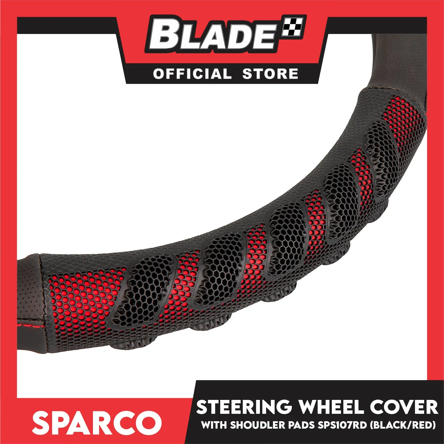 Sparco Steering Wheel Cover And Shoulder Pads (Black And Red) SPS107RD