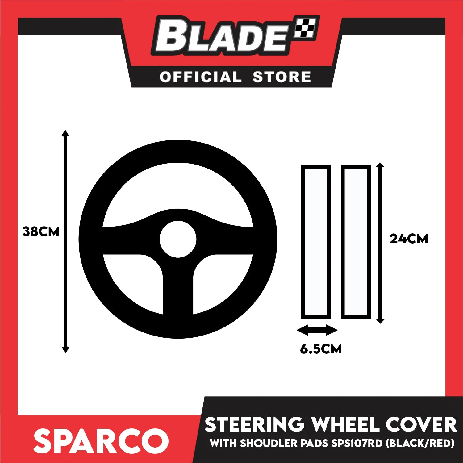 Sparco Steering Wheel Cover And Shoulder Pads (Black And Red) SPS107RD