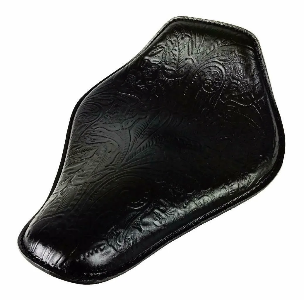 Spring Seat Chopper Bobber Harley Sportster Honda 10x13 Black Tooled Snub Nose
