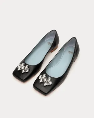 Square Toe Ballet Flat - Black