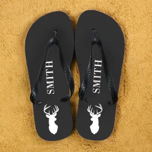 Stag Design Personalised Flip Flops - Various Colours