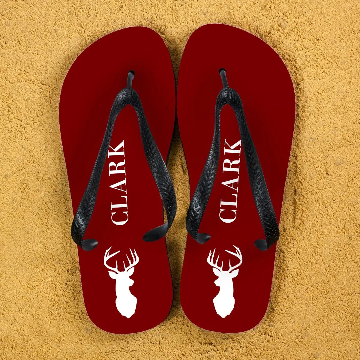 Stag Design Personalised Flip Flops - Various Colours