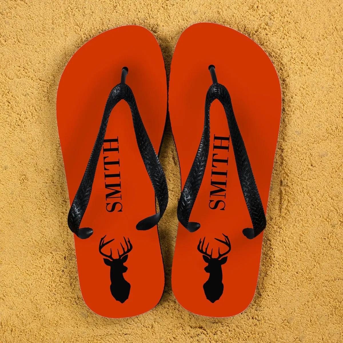 Stag Design Personalised Flip Flops - Various Colours