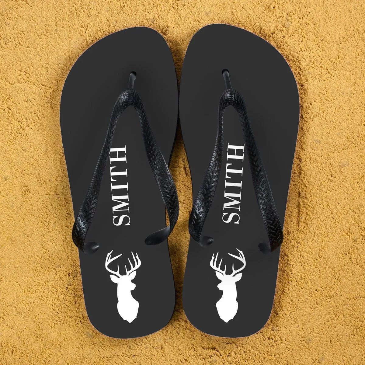 Stag Design Personalised Flip Flops - Various Colours