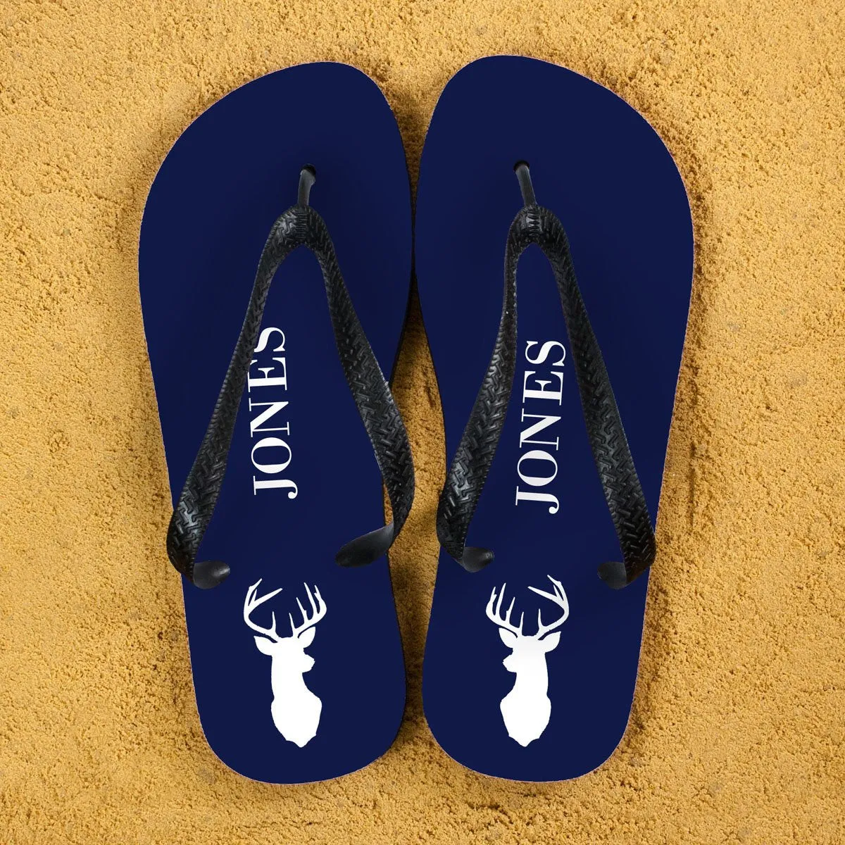 Stag Design Personalised Flip Flops - Various Colours