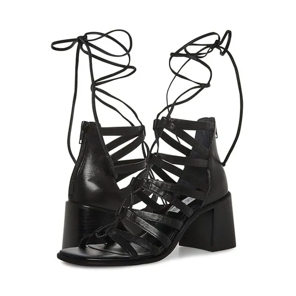 Steve Madden | Cherri30 Sandal Black Leather Size 8M