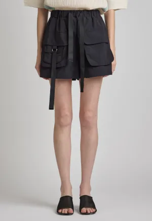 Strappy Cargo Shorts In Black