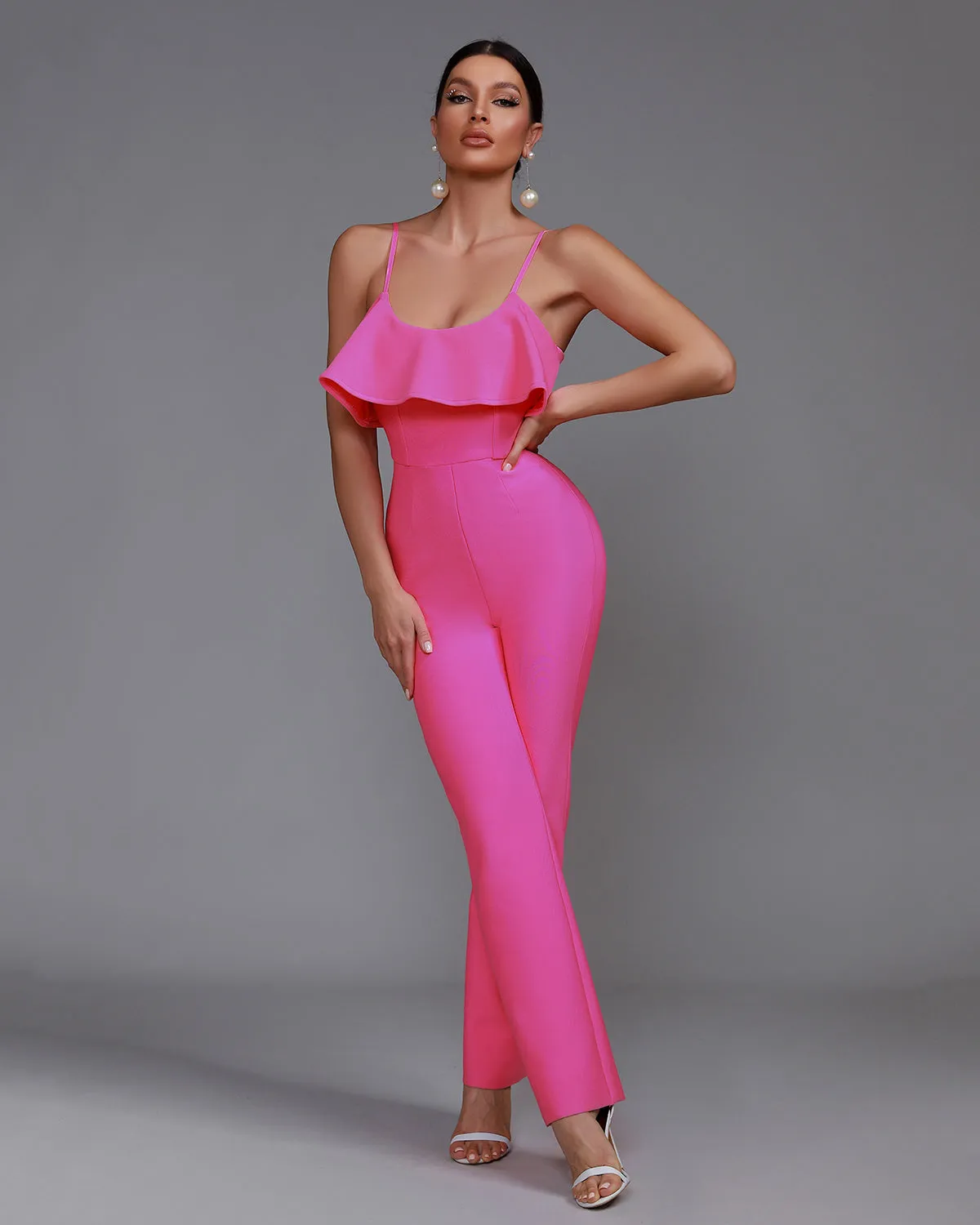 Strappy Ruffle Bandage Jumpsuit