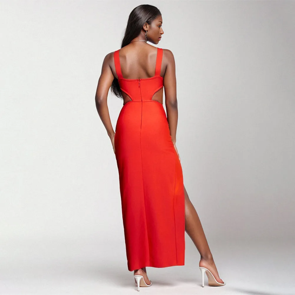 Strappy Sleeveless Cut Out Maxi Bandage Dress PZC2508