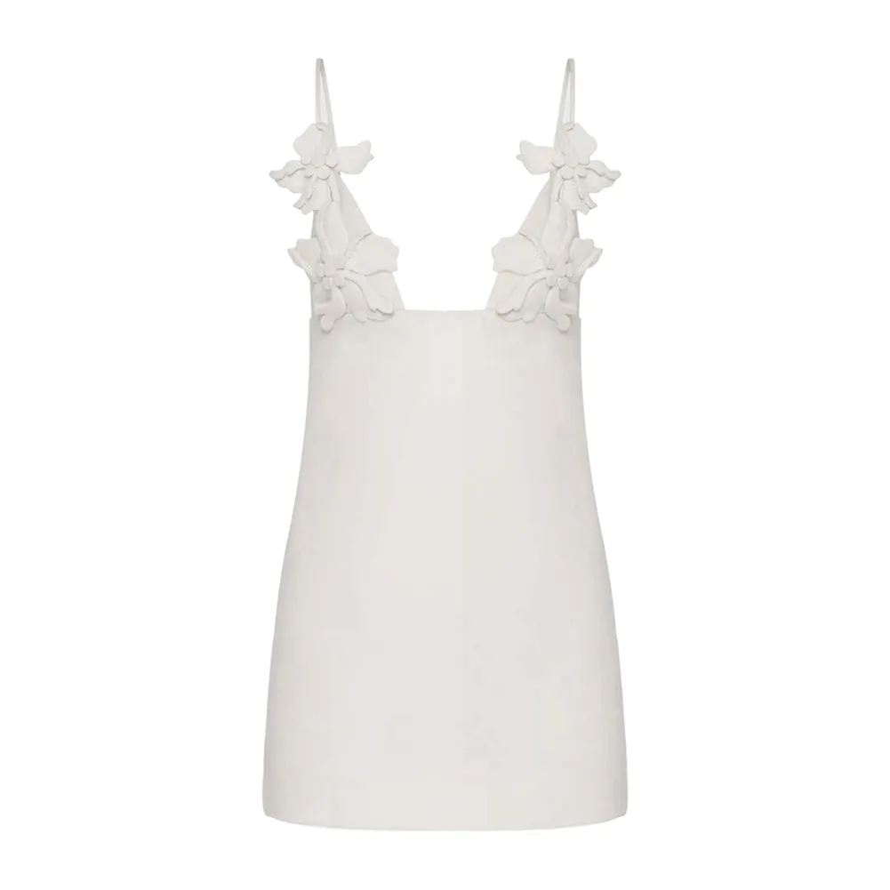 Strappy Sleeveless Pure White Mini Bodycon Dress HL9796