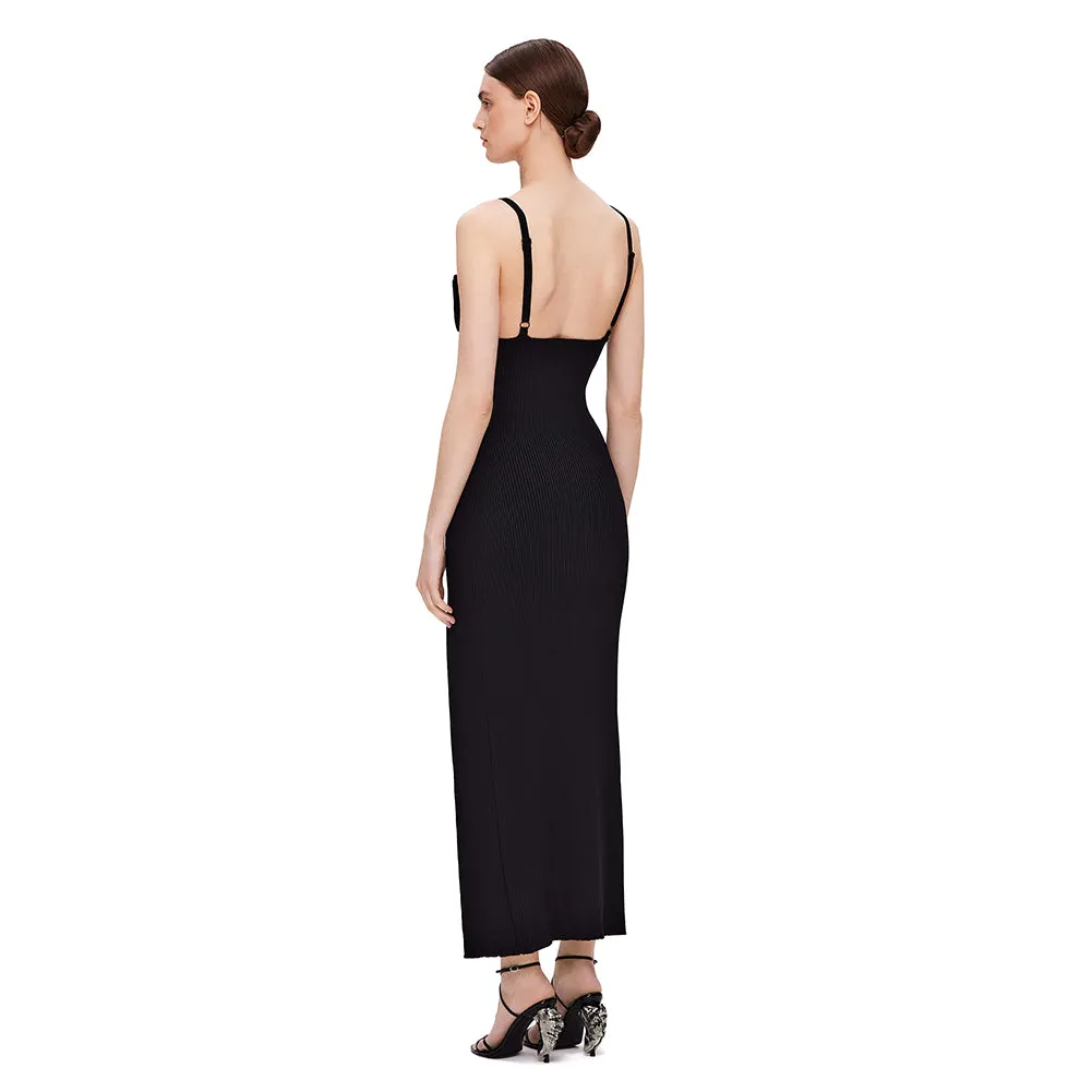 Strappy Sleeveless Side Slit Midi Bodycon Dress BD2465