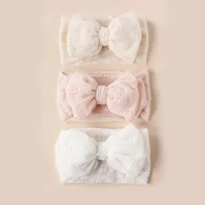 Stretchy Textured Bow Headband -  Pack of 3