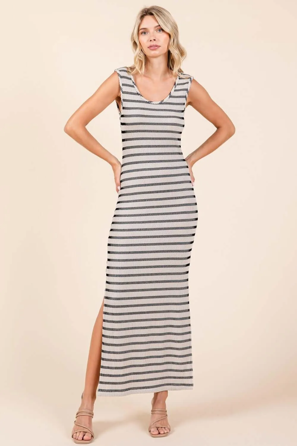 Striped Scoop Neck Sleeveless Maxi Dress – Breezy and Beautiful
