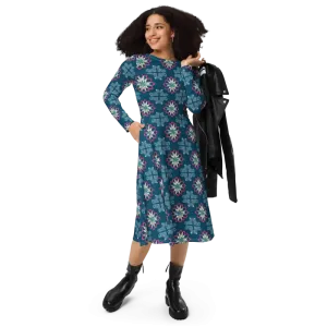 Stunning Long Sleeve Midi Dress for Bold Divas