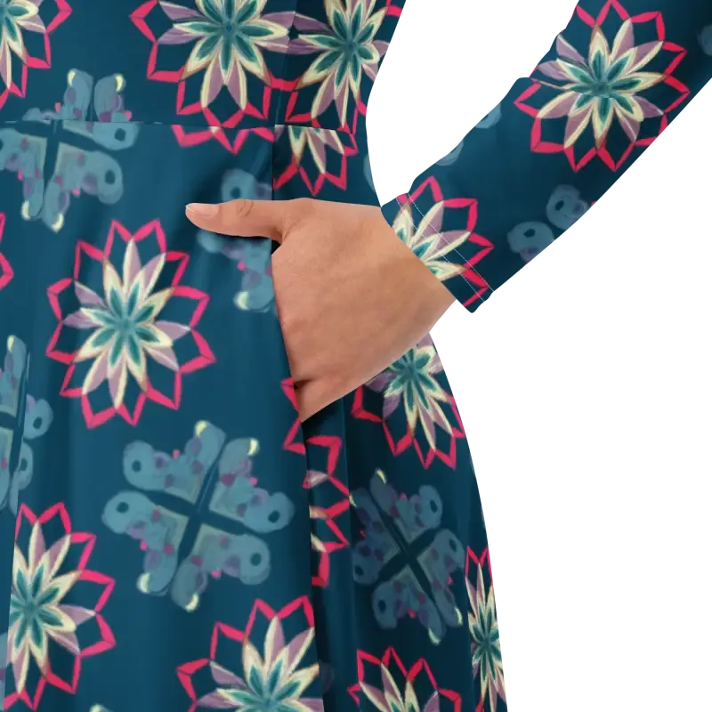 Stunning Long Sleeve Midi Dress for Bold Divas