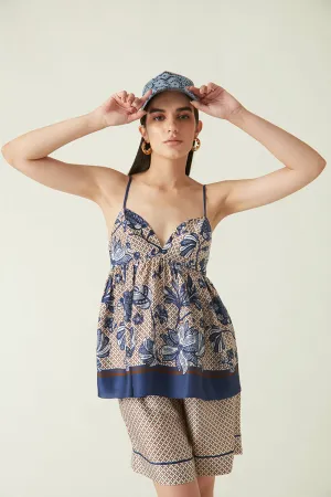 Summer Top Linen Satin Bohorok Printed-Java E2-Fashion Edit-1JV-27-Payal Pratap