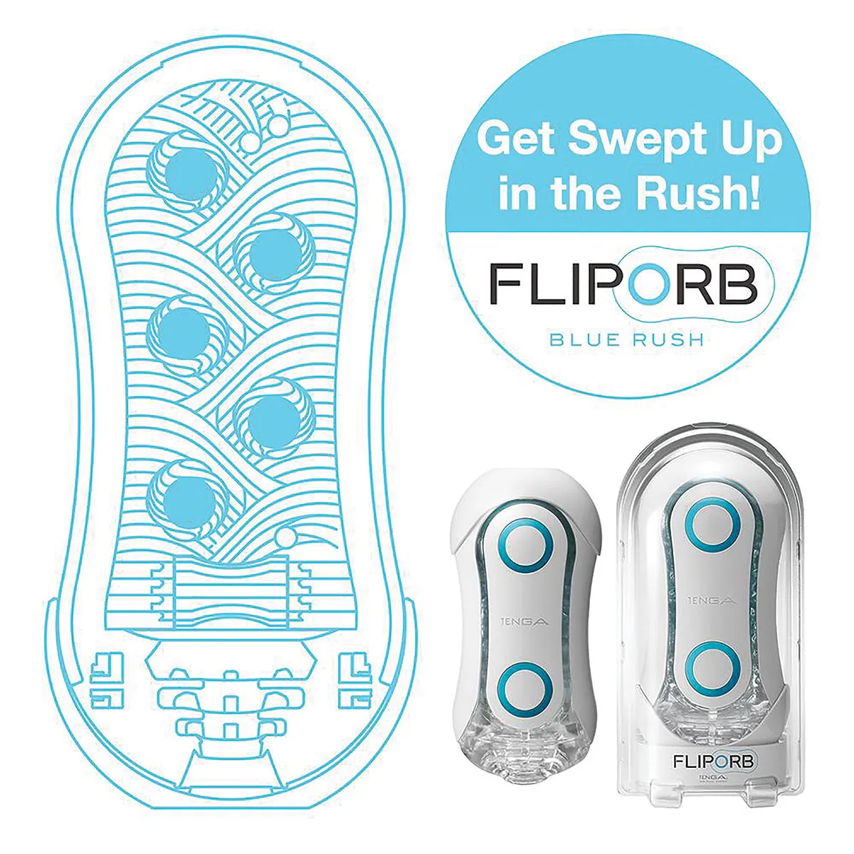 Tenga Flip Orb  Masturbator - Blue Rush