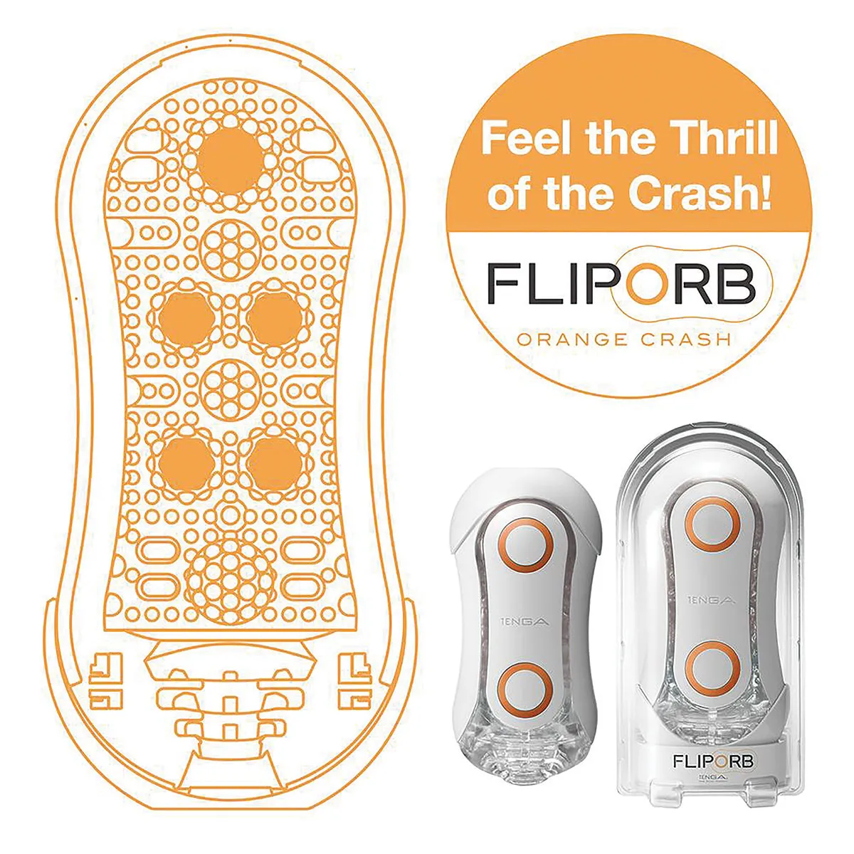 Tenga Flip Orb Masturbator - Orange Crash