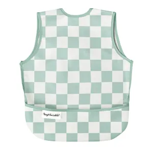 Tiny Twinkle Mess-Proof Apron Bib (Sage Checkers)
