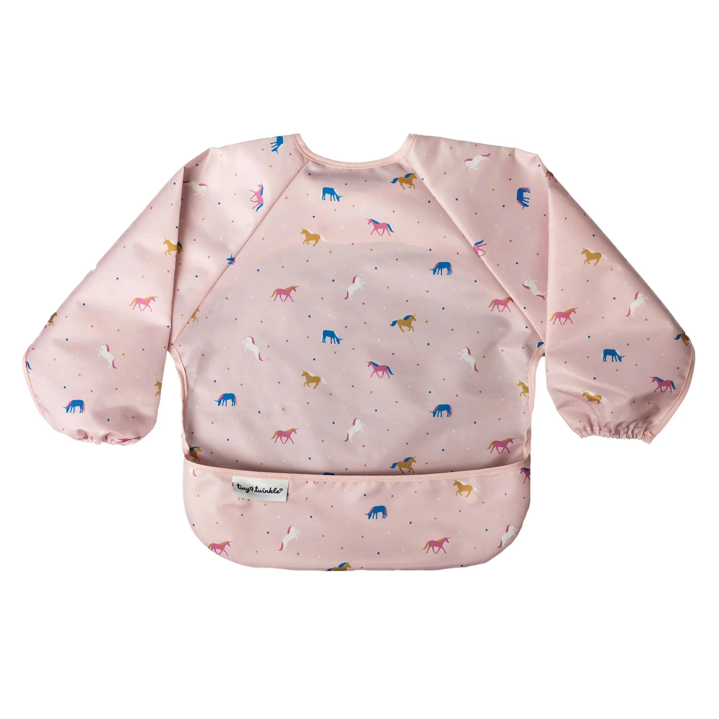 Tiny Twinkle Mess-Proof Full Sleeve Bib - Unicorn Confetti