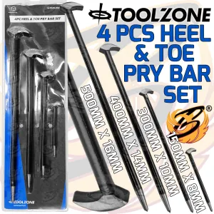 TOOLZONE 4PCS HEEL & TOE PRY BARS ( PODGER BARS )
