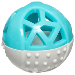 Totally Pooched Catch n' Squeak Rubber Ball Dog Toys (3.5-inch, Grey & Teal)