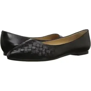 Trotters Estee Woven Leather Ballet Flat Loafer | Black US Women's Size 8M