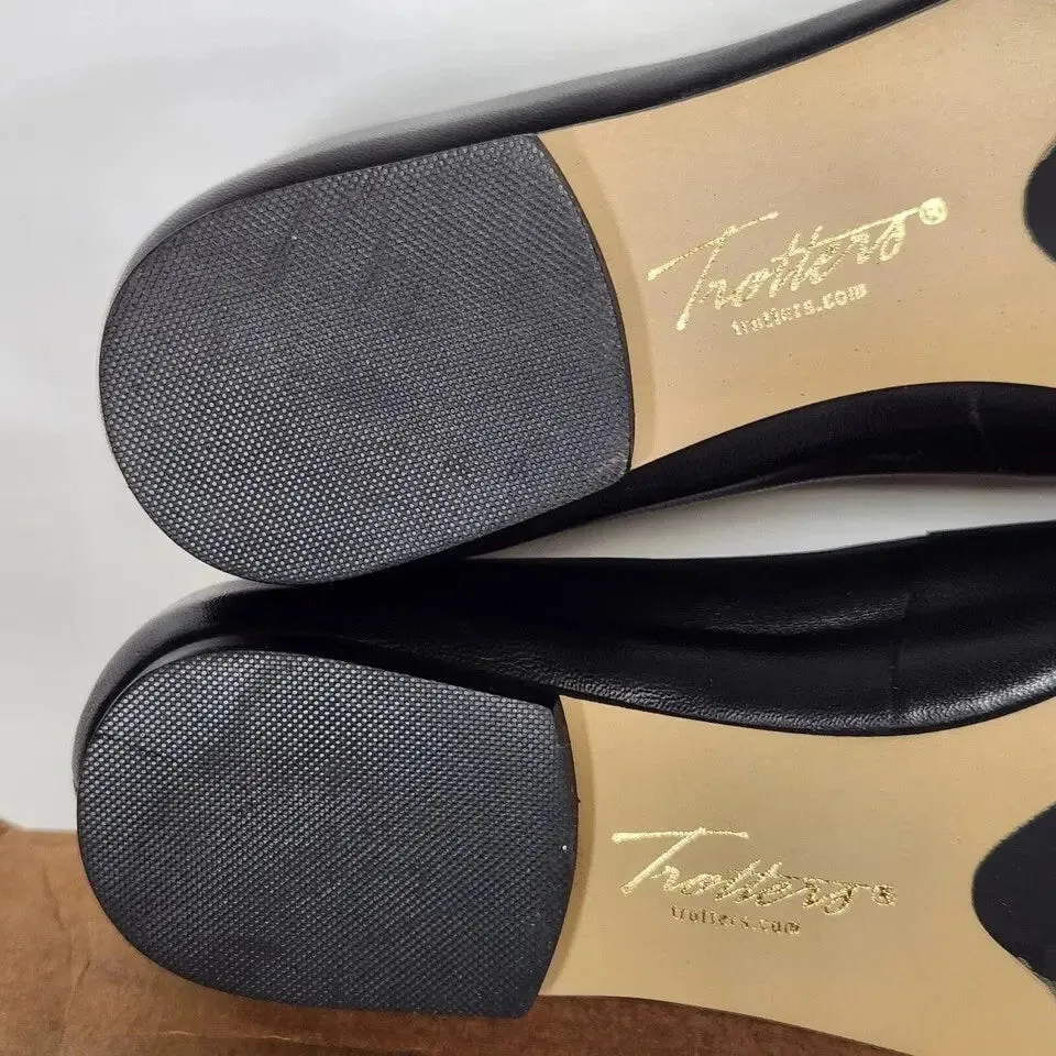 Trotters Estee Woven Leather Ballet Flat Loafer | Black US Women's Size 8M