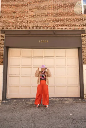 vanetta pants in coral red