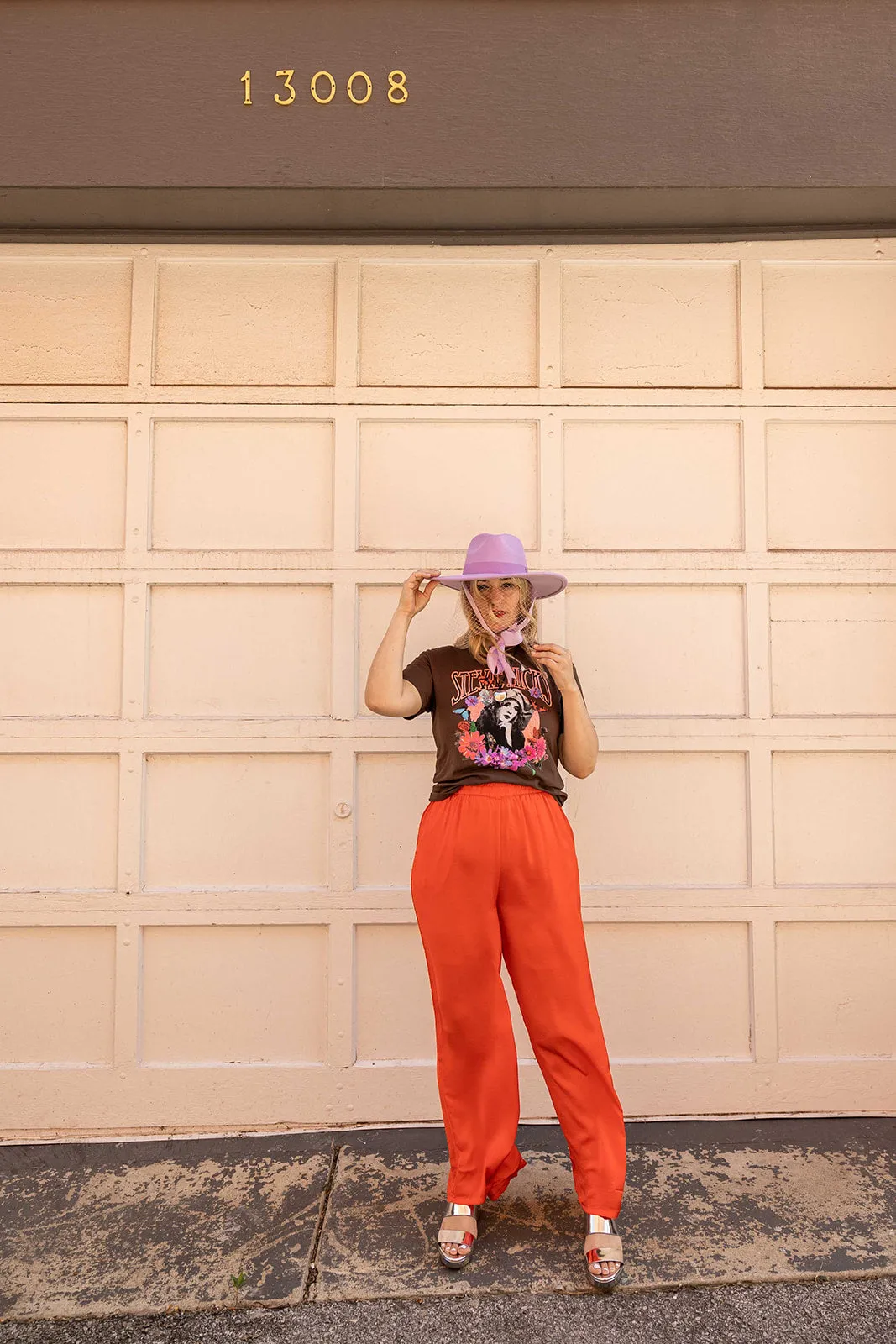 vanetta pants in coral red