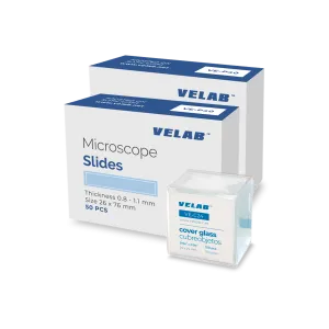 VELAB 100 pcs VE-P40 Microscope Slides Double Forsted& 100 pcs VE-C24 (24X24mm)