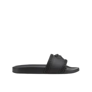VERSACE PALAZZO POOL SLIDES - BLACK