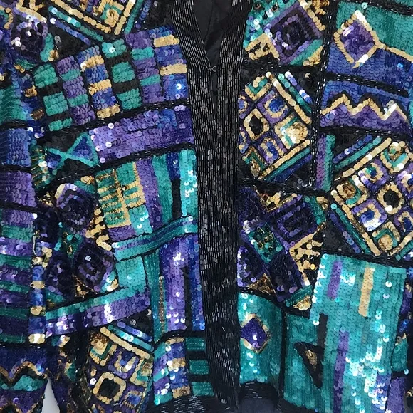 Vintage Lawrence Kazar Sequence Jacket