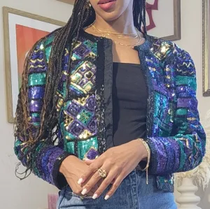 Vintage Lawrence Kazar Sequence Jacket
