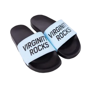Virginity Rocks Black/Light Blue Slides