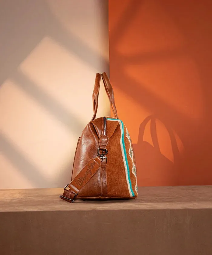 WG174-5110  Wrangler Southwestern Print Duffle Bag - Brown
