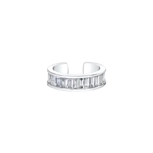 White Gold Diamond Baguette Ear Cuff