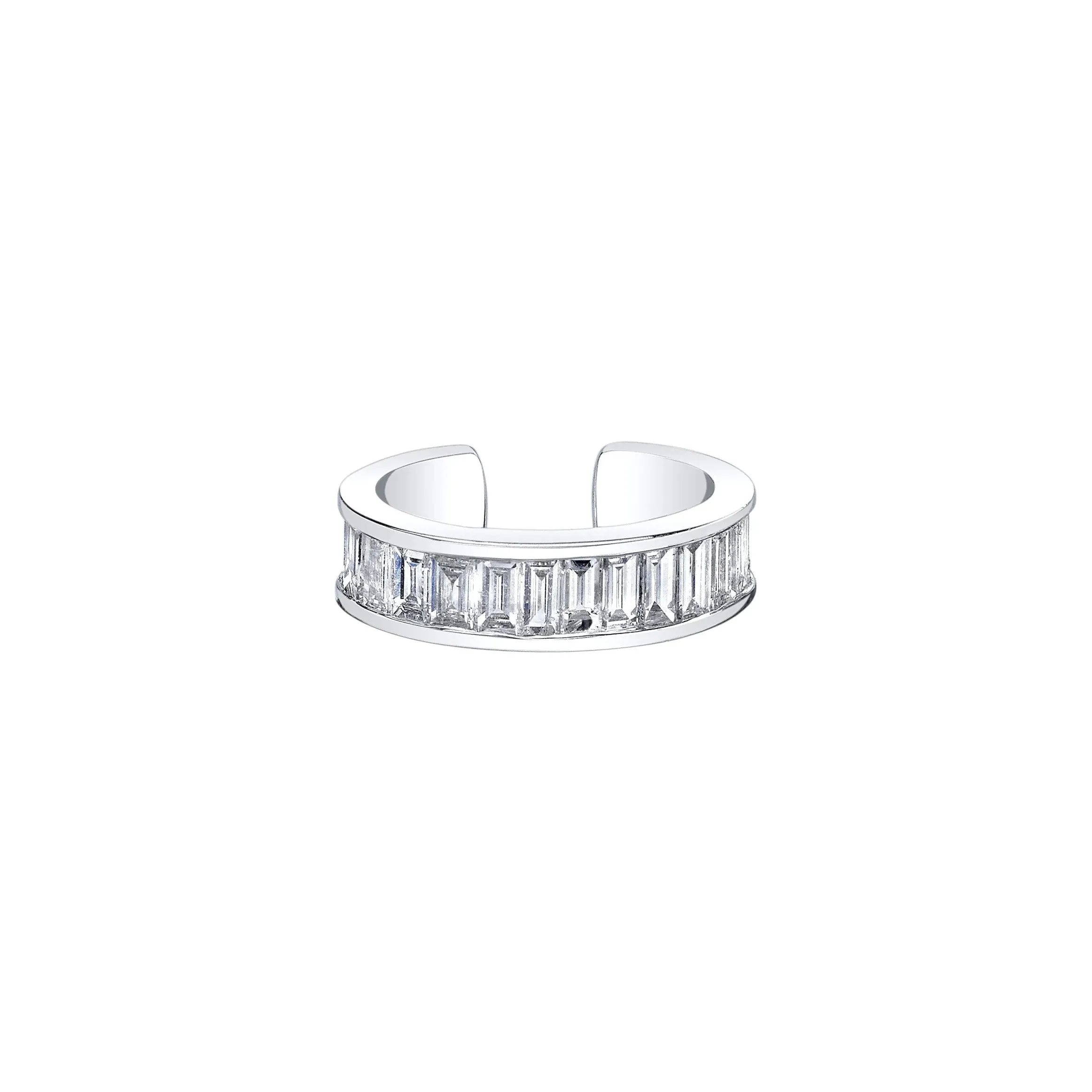 White Gold Diamond Baguette Ear Cuff