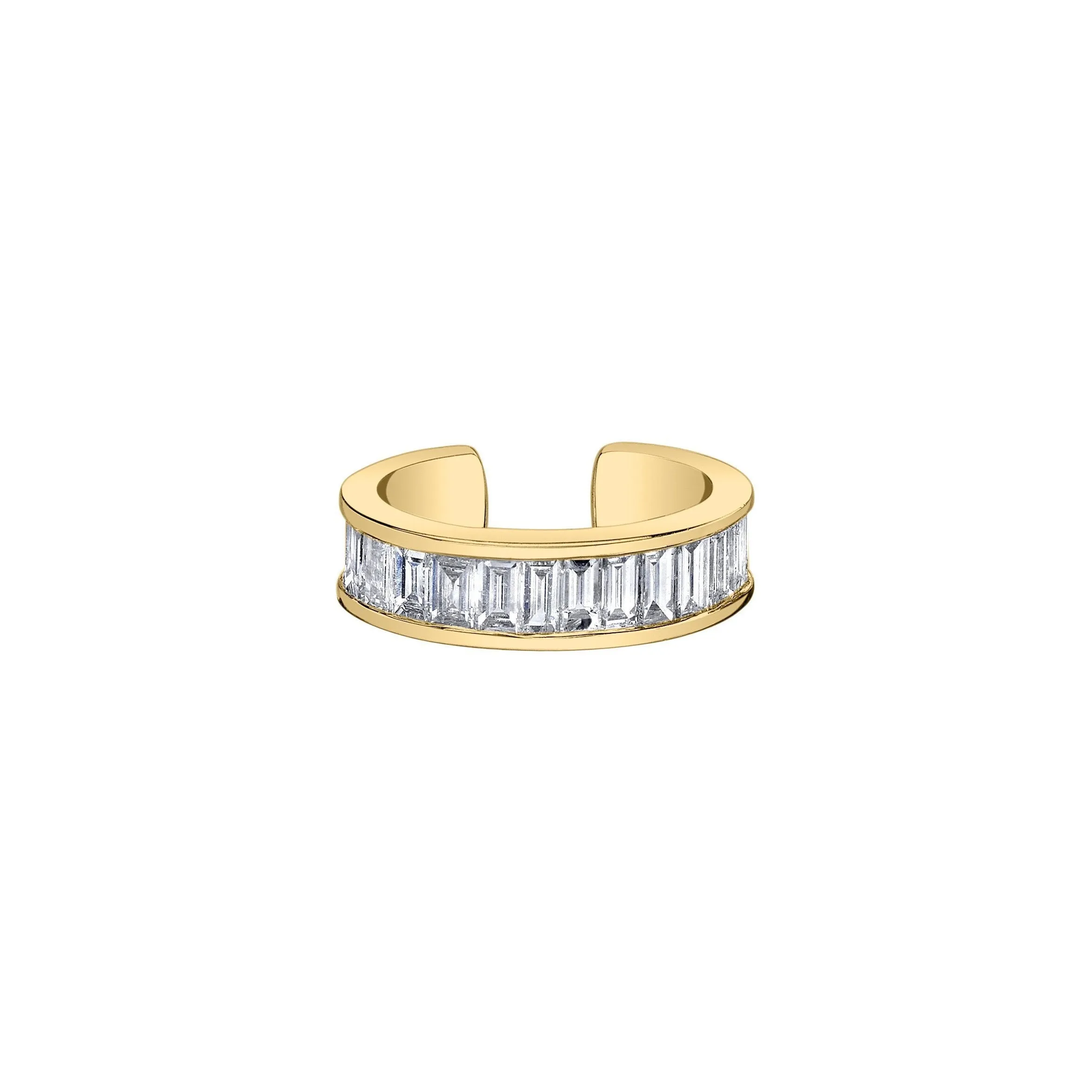 White Gold Diamond Baguette Ear Cuff