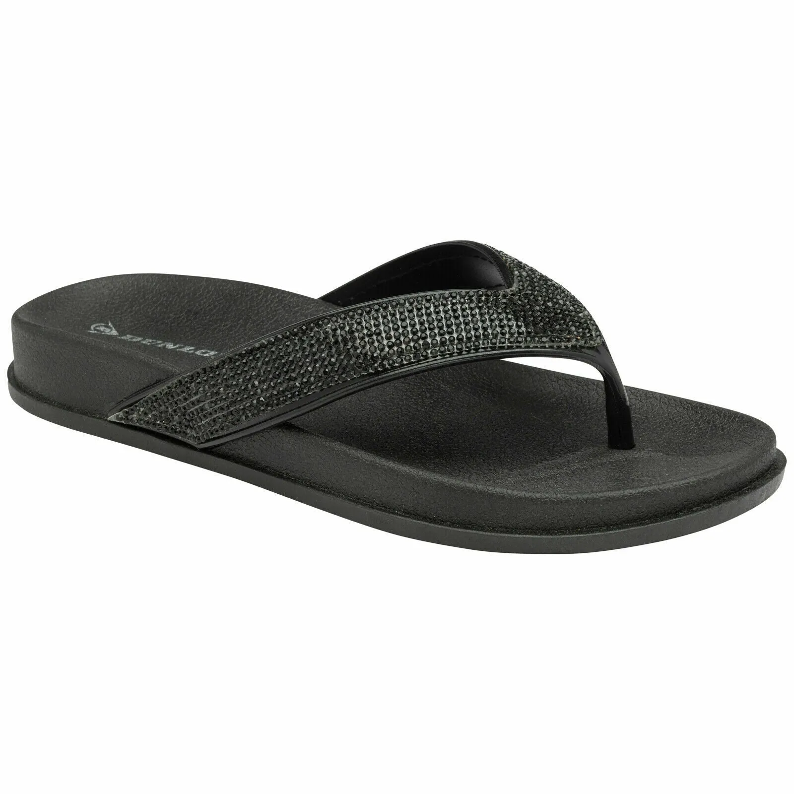 WOMENS FLIP FLOPS LOW WEDGE SLIPPERS DUNLOP LADIES SANDAL SUMMER COMFORT SHOES