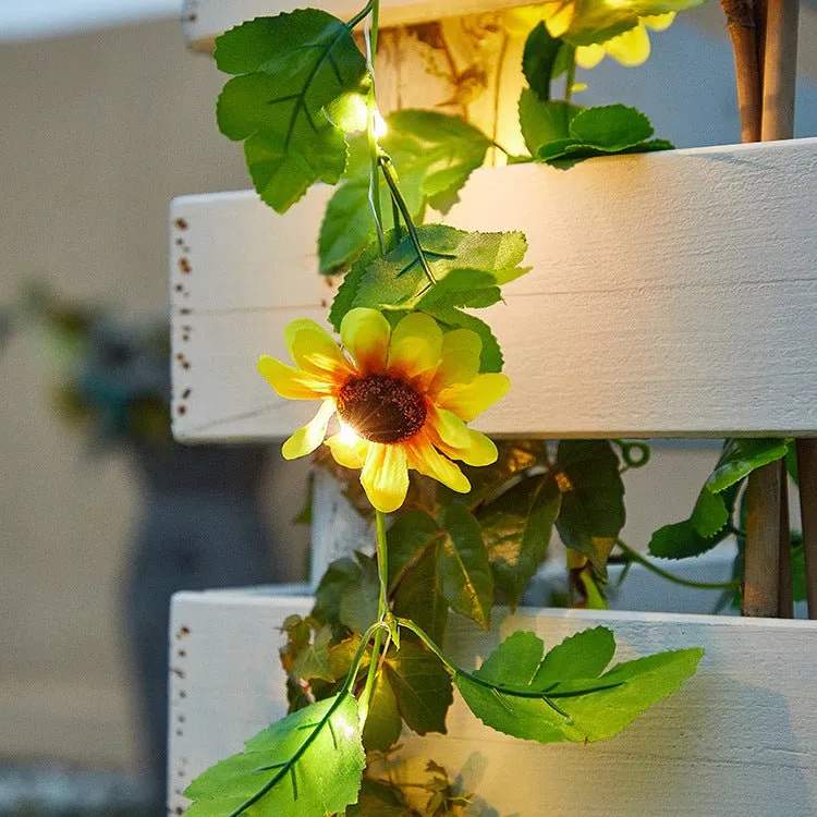 Woowooh LED Solar Copper Wire Garden Plant Rattan Light