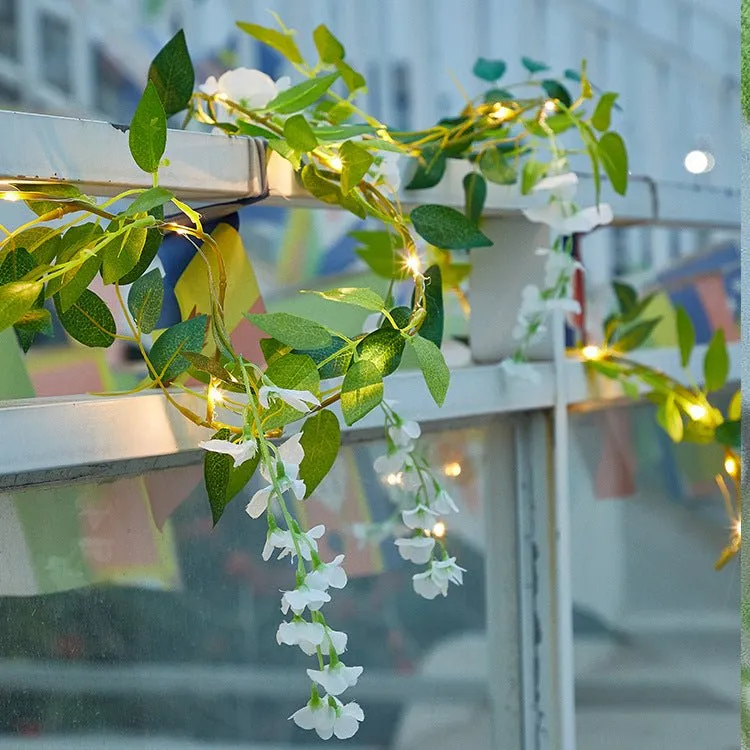 Woowooh LED Solar Copper Wire Garden Plant Rattan Light