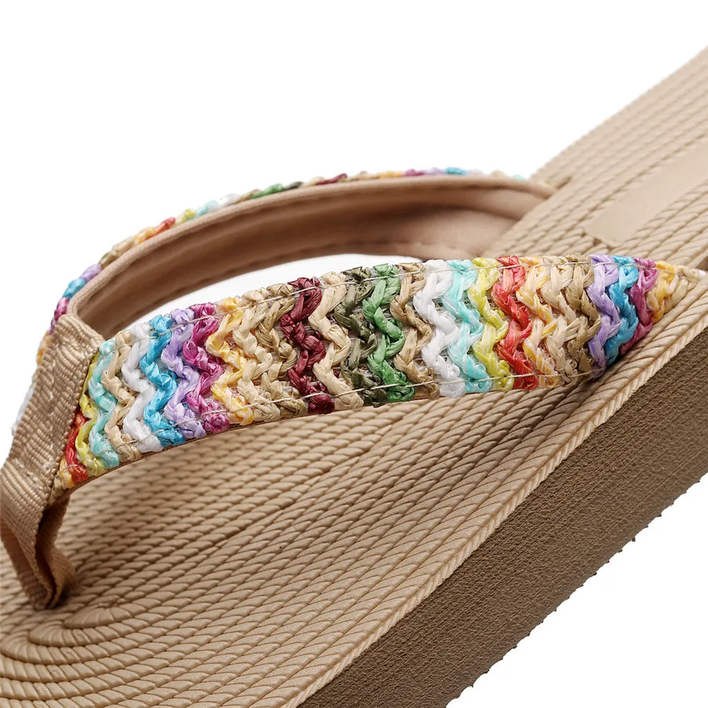 Woven Wedge Flip Flops