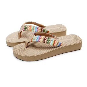 Woven Wedge Flip Flops