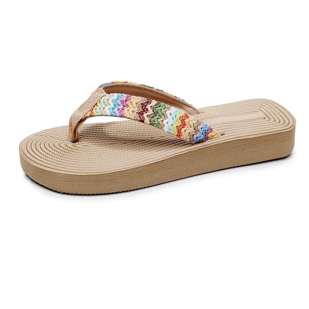 Woven Wedge Flip Flops