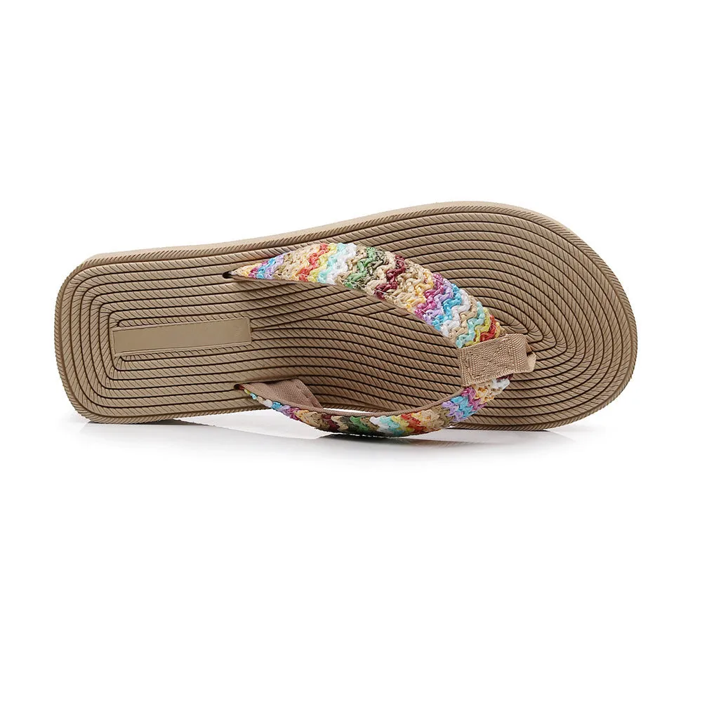 Woven Wedge Flip Flops