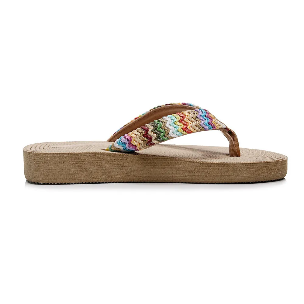 Woven Wedge Flip Flops