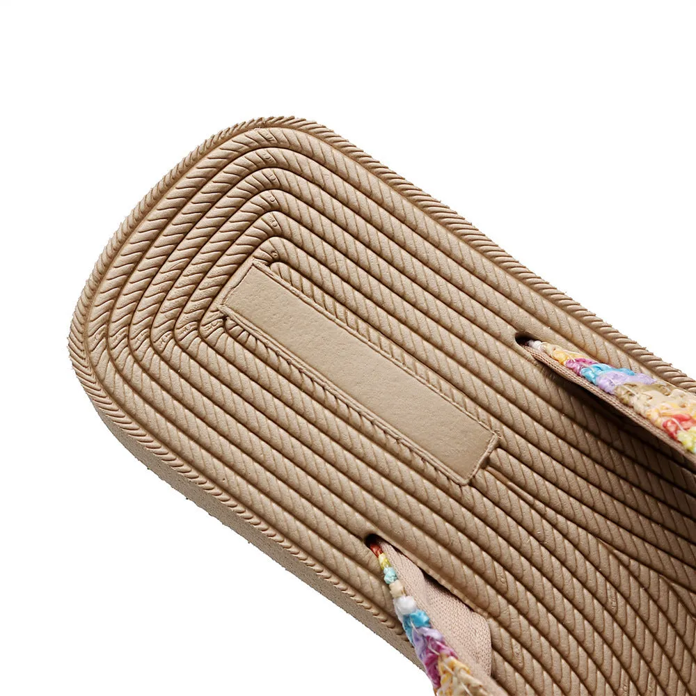 Woven Wedge Flip Flops