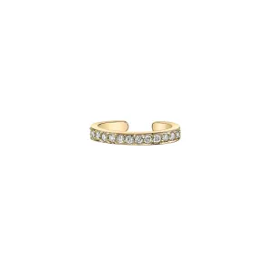 Yellow Gold Single Row Diamond Ear Cuff